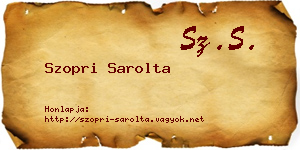 Szopri Sarolta névjegykártya
