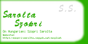 sarolta szopri business card